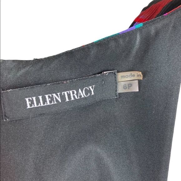 Ellen Tracy Multicolored Sleeveless Fit And Flare Dress, Size 6P - Picture 6 of 10
